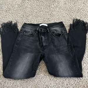 Fringe skinny jeans